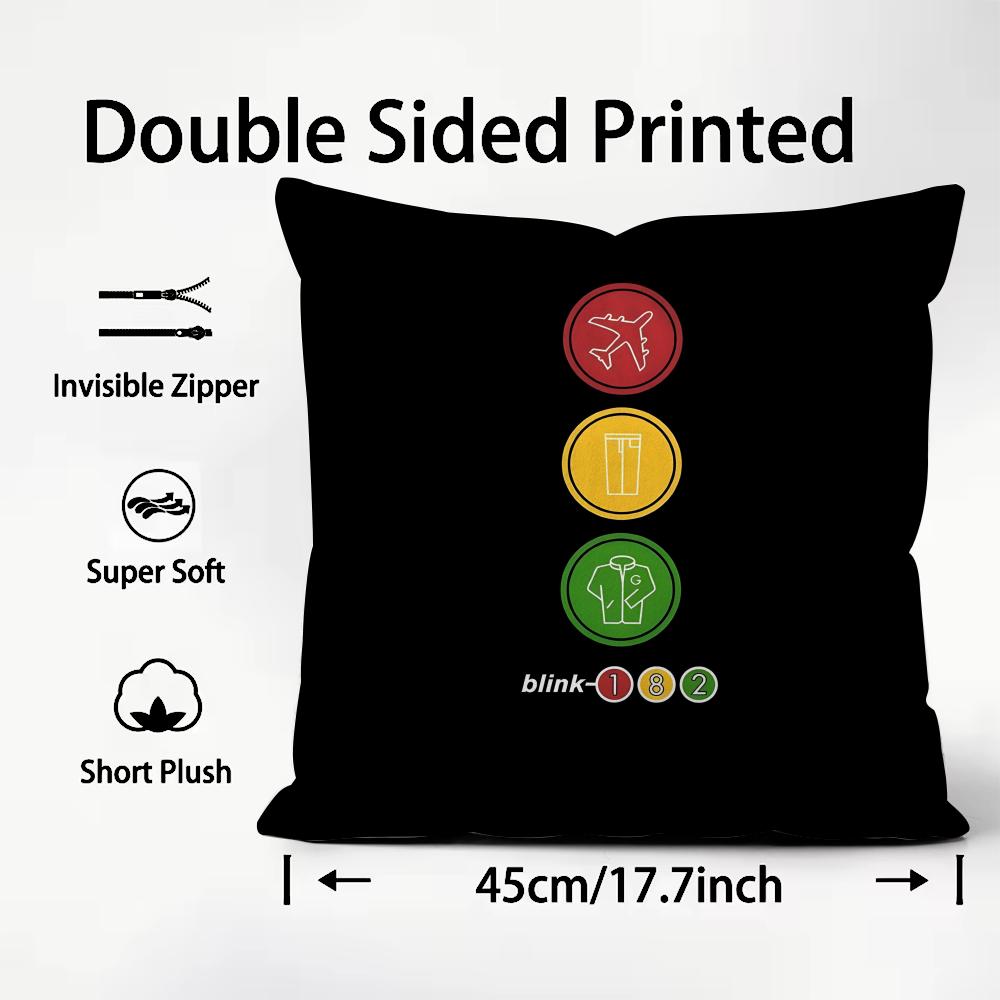 

BBlink 182 Band Cushion Cover Plush Fabric Soft DoubleSided Printed Sofa Warm Winter Home Child Gift Pillow Case 30x30cm