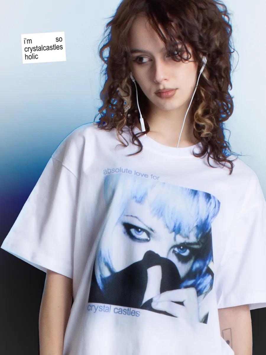 

T-shirt with “soul sings, cardiogram dances” print L