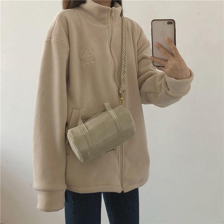 Palton de iarnă din lână polară pentru femei, toamnă și iarnă, din lână de miel și fleece