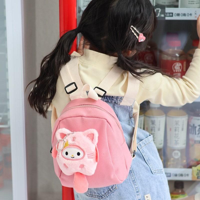 Playful Animal Plush Backpack With Breathable Canvas And Curved Straps For Kindergarten Toddlers