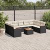 Vidaxl 10-Cz. Set da Giardino, Cuscini Rattan Nero Pe