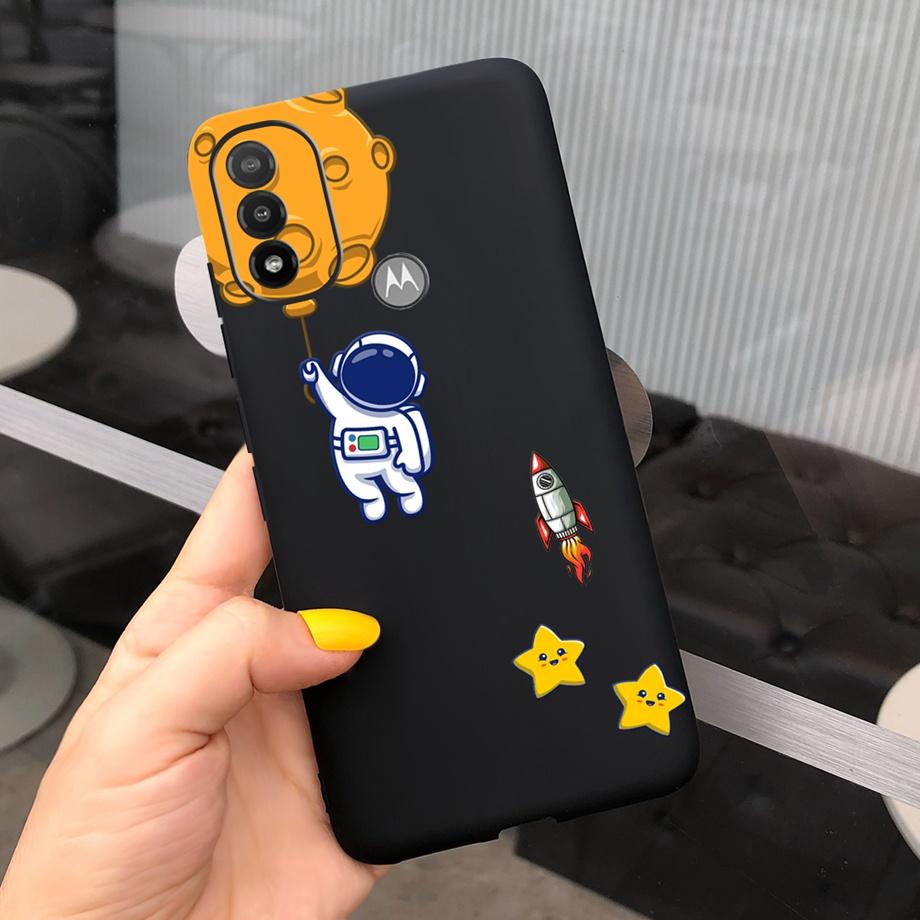 For Motorola Moto E40 Case Moto E20 E30 Cover Soft TPU Silicone Black Cartoon Dragon Astronaut Housing Etui For MotoE40 E 40 20