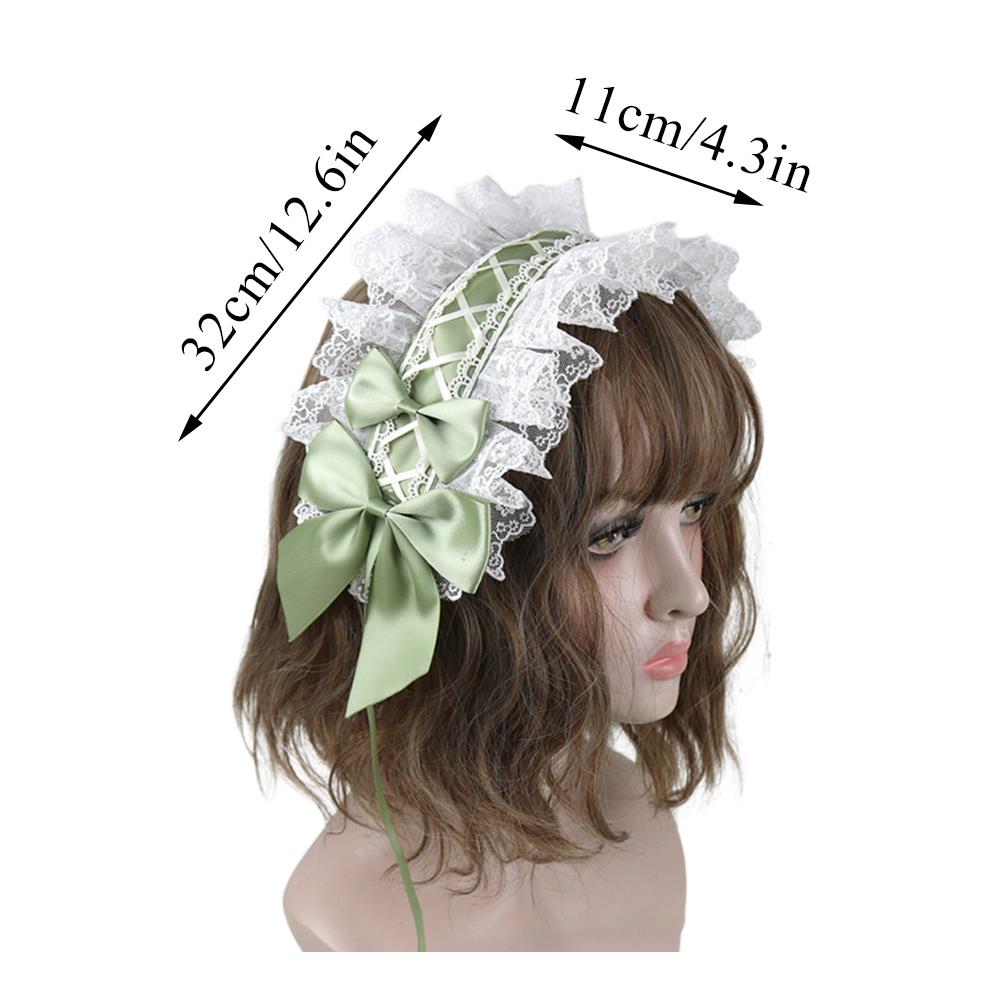 Słodka Opaska z Kokardą Lolita Koronkowa Obręcz do Włosów Uroczy Koronkowy Nakrycie Głowy Anime Cosplay Opaska do Włosów DIY Ręcznie Robione Akcesoria do Włosów