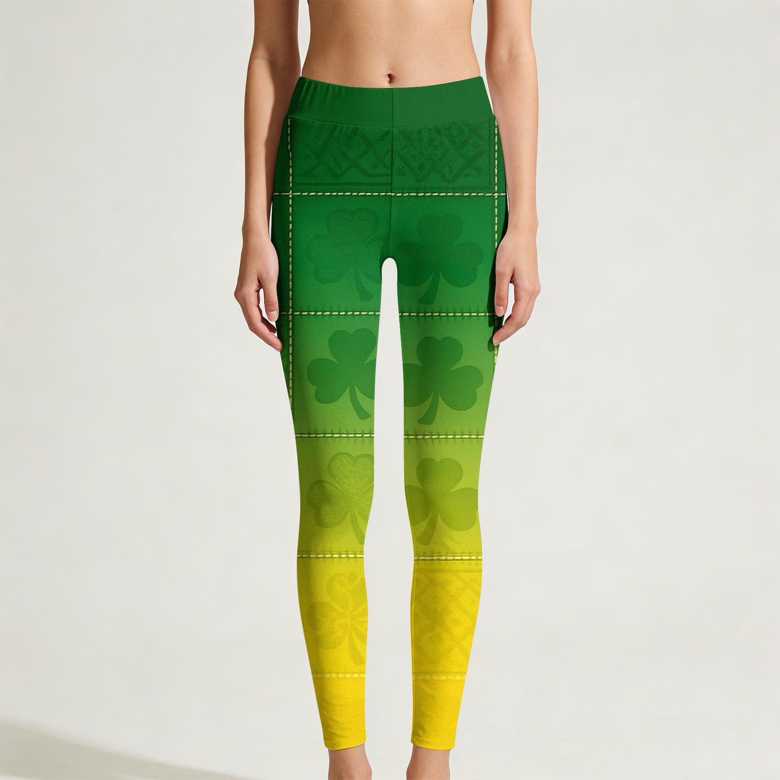 

Women s Casual Fashion Outdoor Printed Slim-Fit Stretch Yoga Pants Cropped Length XL жовтий