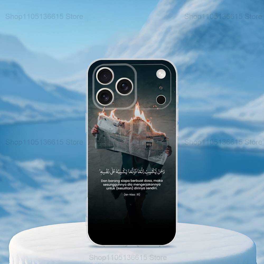 Belief Arabic Quran Quotes Case For iPhone 17,11,12,13,16,14,15,Pro,Max,Plus,X,XS,XR,SE,Mini Transparent Soft Silicone
