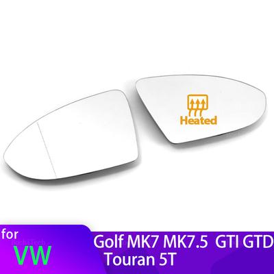 Vyhřívané čiré sklo zrcátka zpětného pohledu pro Volkswagen VW Golf 7 MK7 / MK7.5 GTI GTD 2012- Touran 5T Náhrada