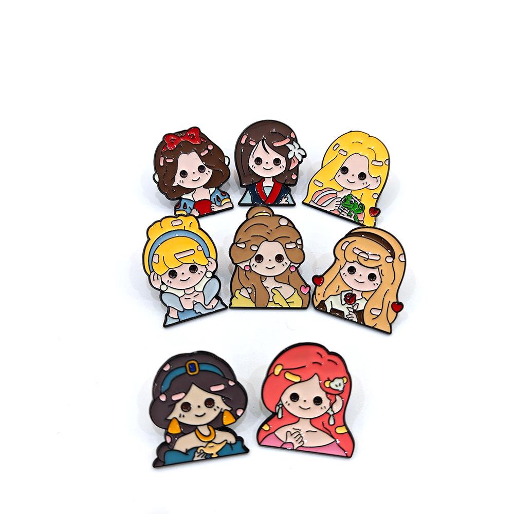 Cute Anime Princess Metal Brooch - Cartoon Girl Badge