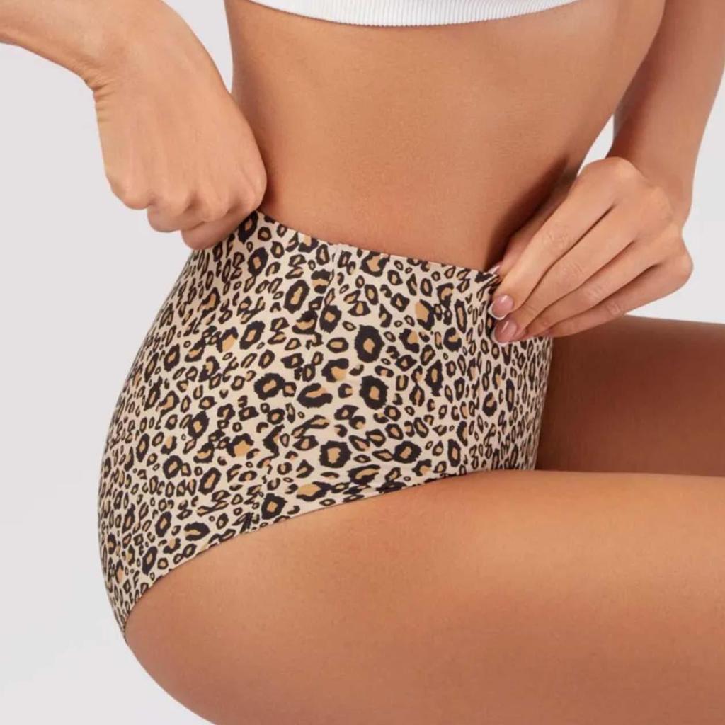 High Waist Leopard & Zebra Print Seamless Plus Size Ice Silk Panties