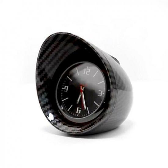 Car SUV Dashboard Clock Round Backlight Display Glossy Carbon Fiber Look Shell