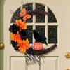 Plastic Cat Crow Wreath Hanging Ornaments Halloween Decoration Halloween Wreath  Christmas