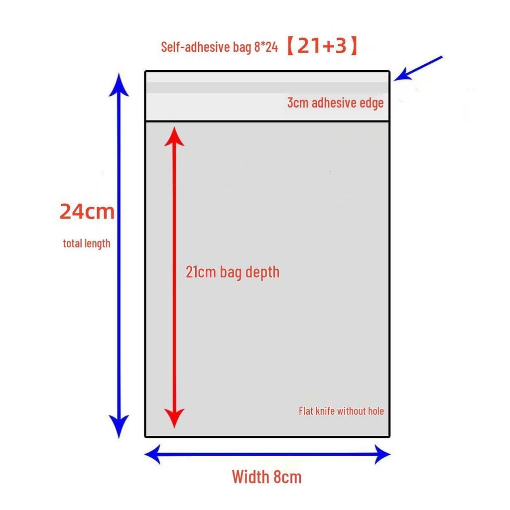 Width 8 In Self-Adhesive Transparent Packaging OPP Bag