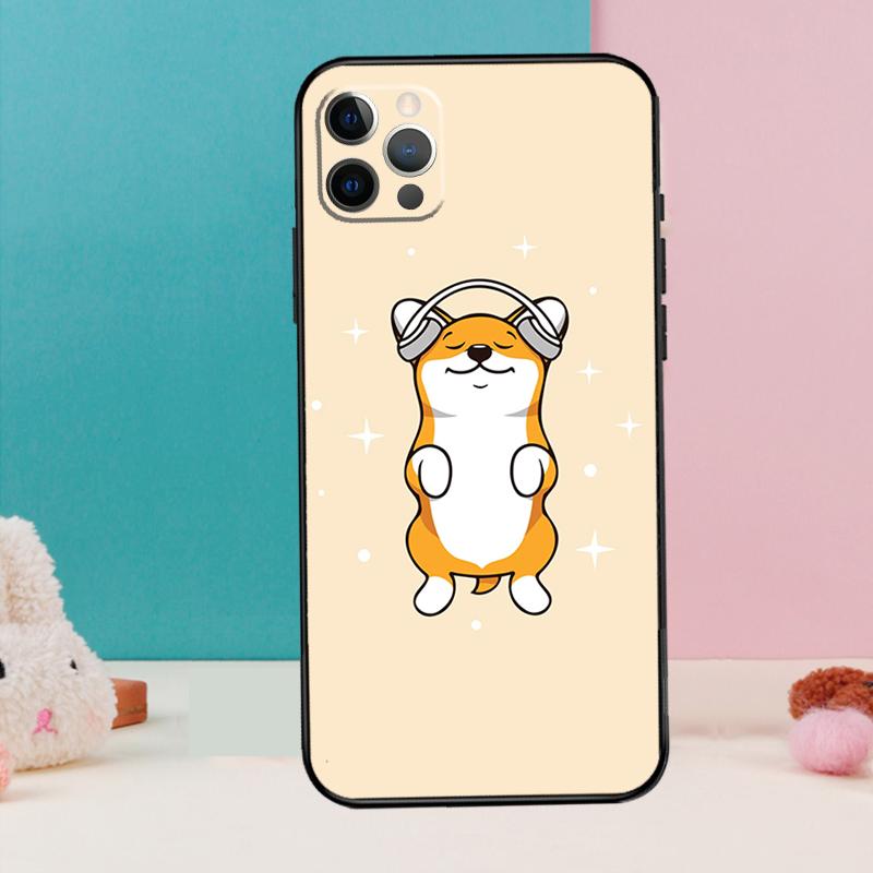 Cartoon Corgi Phone Case For iPhone 17 Air 16 15 14 13 12 11 Pro Max 12 13 Mini 15 16 Plus 16e Cover Coque