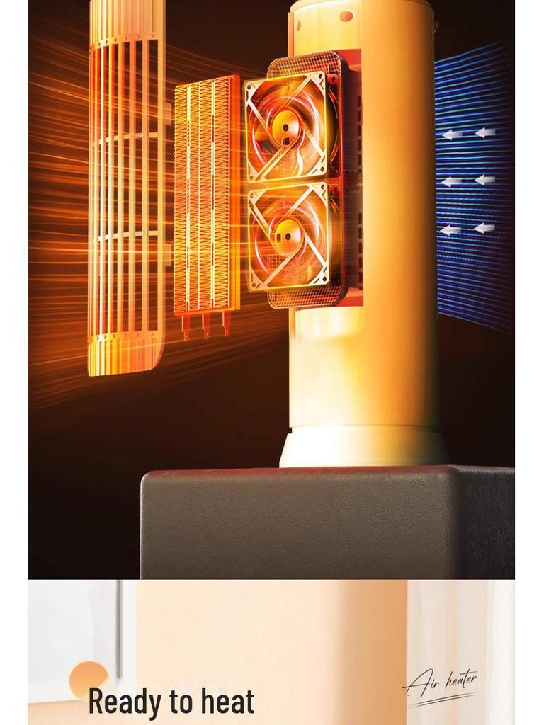 Energy-Efficient Mini Desktop Heater - Fast Heating, Anti-Dump, Ideal for Home & Office Use.