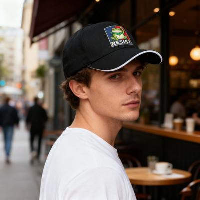 Men Baseball Hat Embroidered Pattern Adjustable Camping Cap Compact Wide Design Outdoor Activity Hat