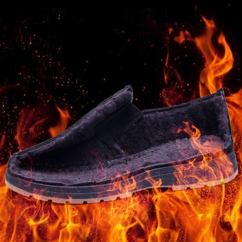 Winter Men Cotton Boots Middle-Aged and Old Father Shoes Warm Leisure Plush Leisure Non-Slip