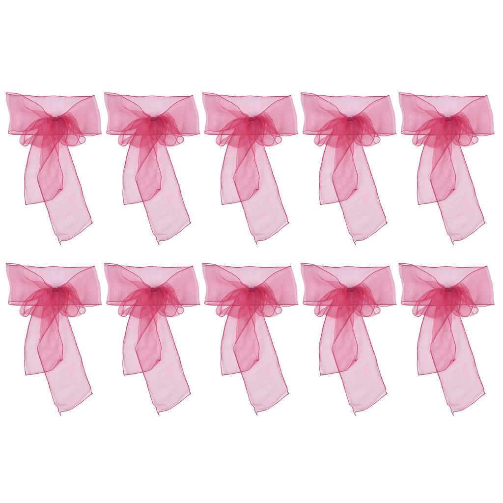 10 Peças Faixa de Cadeira de Banquete de Organza Laços de Cadeira Exquisitos Faixas para Decoração de Festa de Casamento