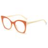Large Frame Cat Eye Flat Mirror, Simple Light Board, Personalized Contrasting Color Glasses Frame For Women