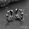 Cao Shi Men's Skull Retro Texture Earrings - Trendy European & American Hip-Hop Style.