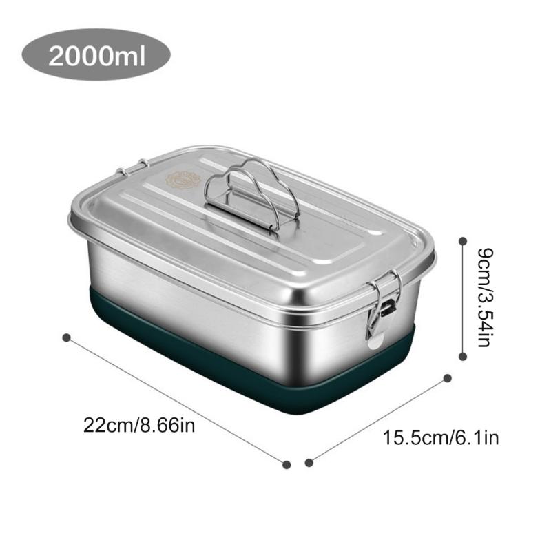 Stainless Steel Lunch Box Double Layer Bentos Box with Compartments Leak Proof Food Container for Adults and Kids
