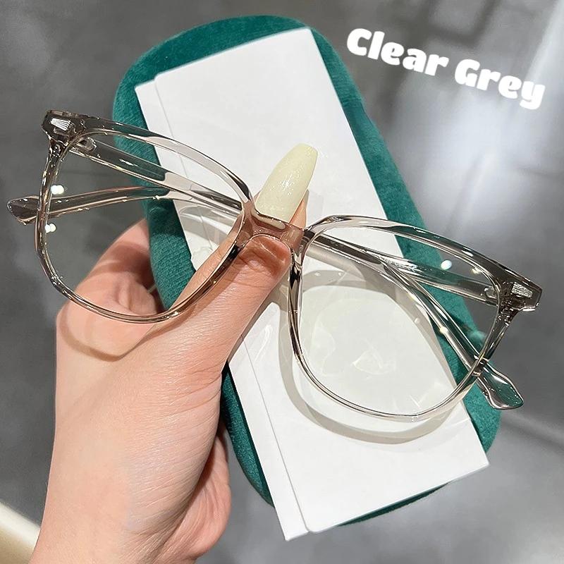 Ultraleichte Blaulichtfilternde Klare Brille Damen Myopiebrille Mädchen Übergroße Quadratische Kurzsichtbrille 0 Bis -400