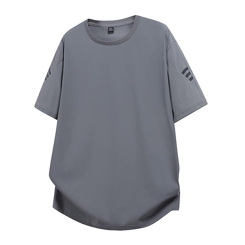 Men's Ice Silk Quick-Dry Sports Suit: Short-Sleeve Top & Shorts for Summer Running and Fitness