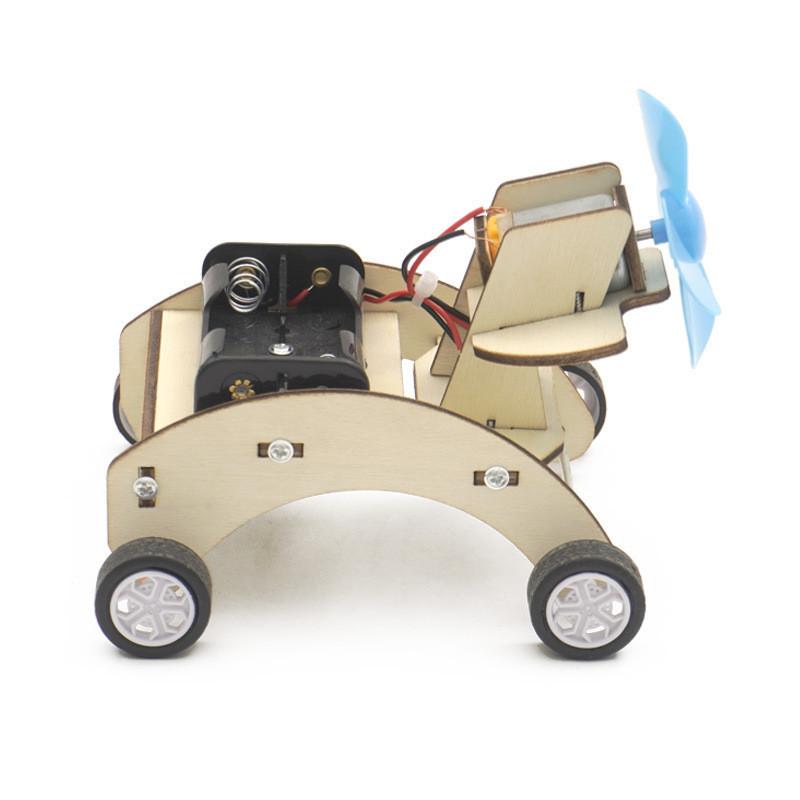 

Children s Diy Wooden Science Wind-powered Small Car Model Kit Customizable Educational Toy