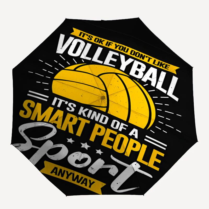 Volleyball Theme Automatic Umbrella, Lightweight & Portable, 8 Rib, Perfect for Outdoor Travel, Birthdays, Christmas, Gifts.