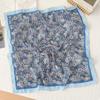 Square Printed Silk Scarf Flower Scarf Hair Band Simple Floral Kerchief  Female