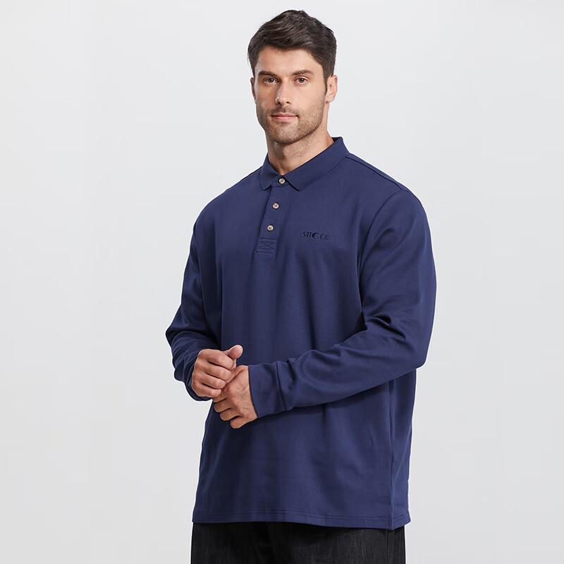DIBINZE Herren Herbst Übergröße Langarm Poloshirt