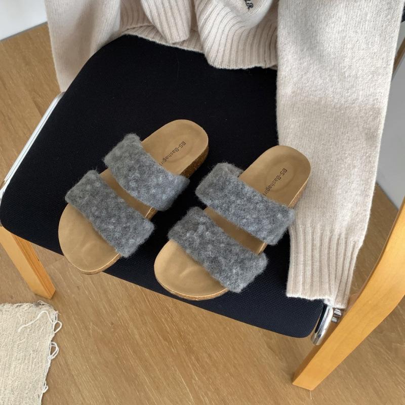 Soft Bottom Fluffy Slippers Women Wear Autumn and Winter 2025 New Internet Celebrity Muffin Bottom Piled Thick Bottom Cotton Drag Lazy Tide