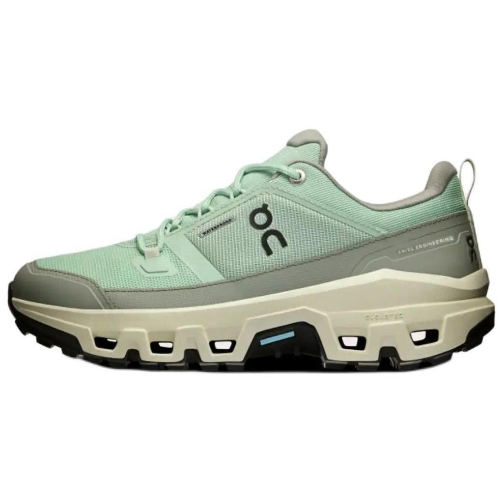 On Cloudrock Low WP Comfortable Durable Slip Resistant Wear Resistant Hiking Shoes Women Hiking Shoes Green 3WF10142078