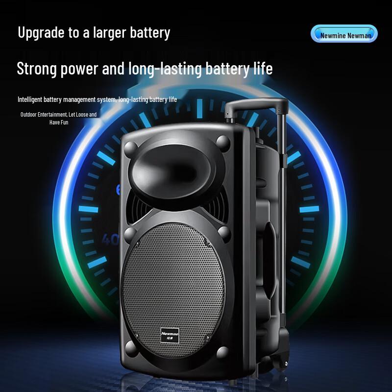 Newsmy B12 Portable 12-inch Bluetooth Trolley PA Speaker CN plug (adapter included) (CN version)