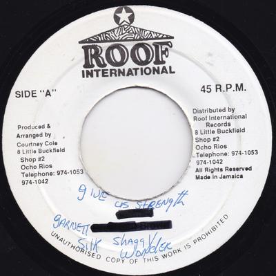 7inch Record GARNETT SILK & SHAGGY WONDER - Give Us Strength NONE Roof Internatio Jamaica Reggae, Ska & Dub Used