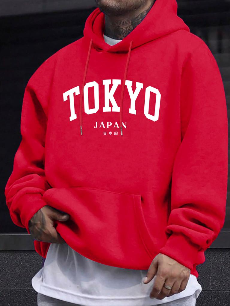 Tokyo Japan Letter Creative Prints Male New Sweatshirt Soft Street Clothing Autumn Long Sleeved Hoodie Casual Comfortable Top