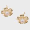 Classic Pearl Flower Earrings In S925 Silver - Elegant Commuter Style