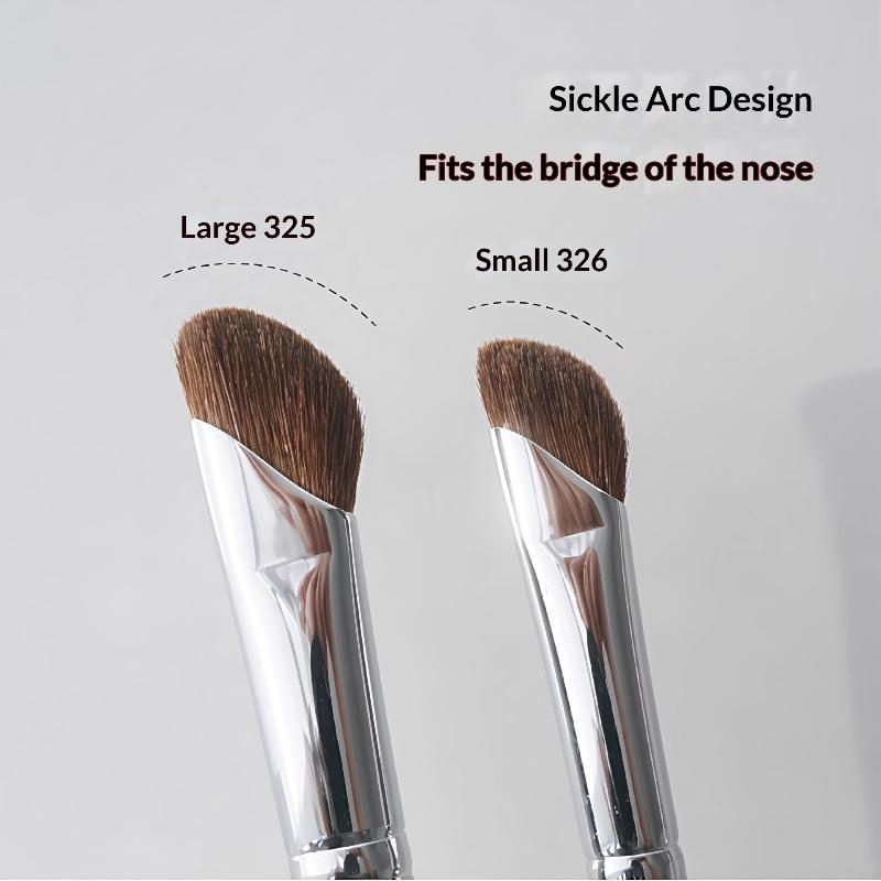 2Pcs Sickle Shaped Nasal Shadow Brush Soft Bristles For Daily Professional Makeup Use Beauty Tool