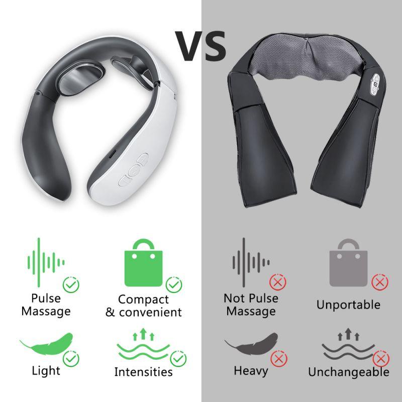 Electric Neck and Shoulder Pulse Massager 6 Mode 9 Levels Adjustable Heat Cervical Vertebra Relax Pain Relief Kneading Machine