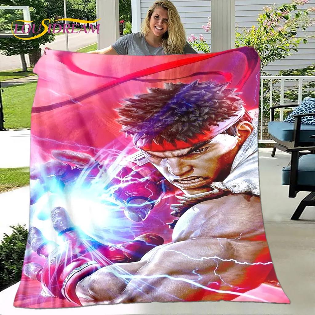 Street Fighter Retro Game  Gamer Soft Plush Blanket,Flannel Blanket Throw Blanket for Living Room Bedroom Bed Sofa Picnic Cover