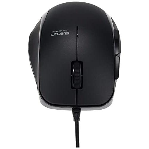 ELECOM Mouse Wired M-BL28UBSKBK 5 Button Rubber Grip Quiet Antibacterial Black