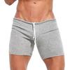 2026 Knee Length Pants Men Summer Drawstring Shorts Slim Fit Above Knee Length Solid Color Beach Sport Casual Shorts