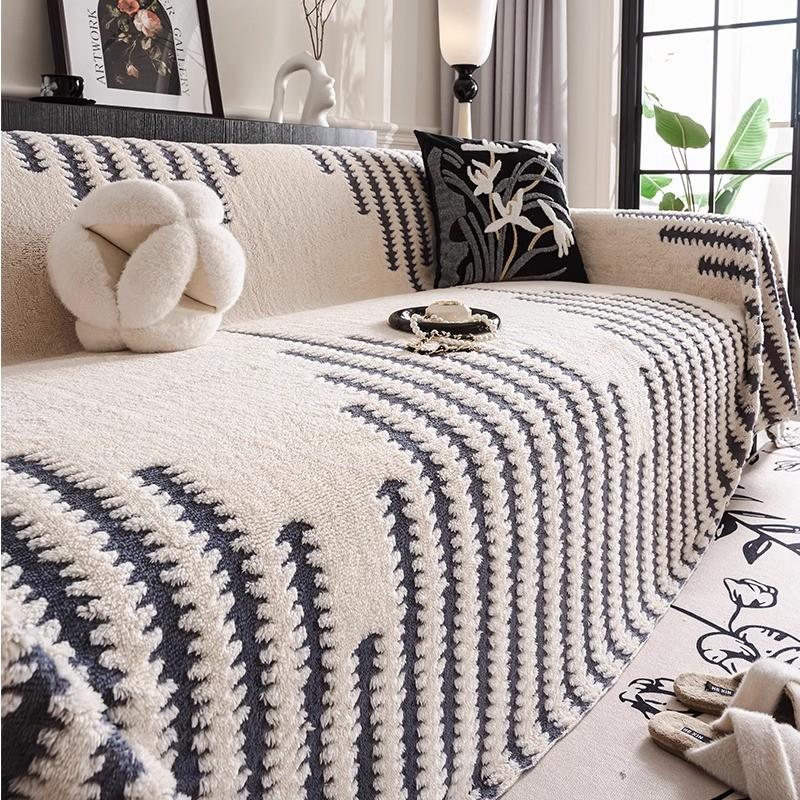 

Простой модный коврик для дивана, полотенце, утолщенный плюшевый нескользящий универсальный чехол для углового сиденья, зимняя теплая подушка для дивана для гостиной 1seat 180x130cm-1pcs