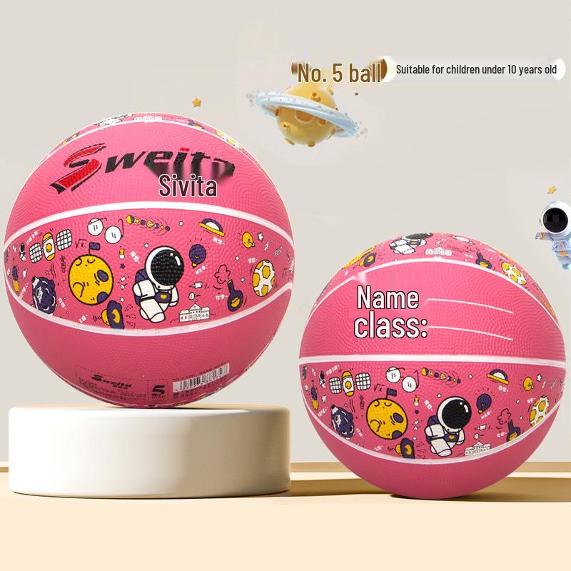 Children's Rubber Basketball - Sizes 3, 4, 5, 7, High Rebound, Wear-Resistant, Ideal for Kindergarten, Student Training & Competition.