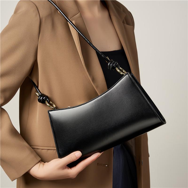 Echtes Leder Unterarm Schultertaschen für Frauen Trend Designer koreanischen Stil Damen Handtaschen und Geldbörsen rot schwarz