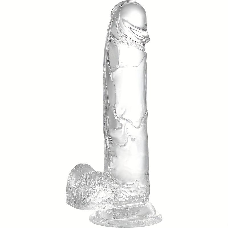 Big Dildo 9.44 Inch – Clear PVC Realistic Dildo with Strong Suction Cup, Soft Touch G-Spot Toy for Women & Men, Solo Play