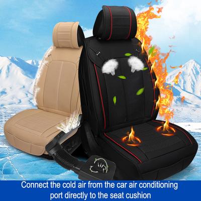 12V Car Seat Cover Dual Use Heater and Cooler Ventilated Air Fan Cooling Wind & Heating Warm Seat Covers Interior Accessories