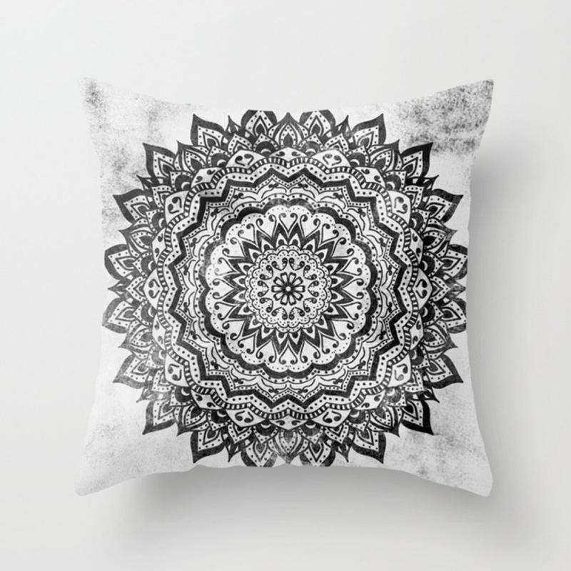 Abstract Pattern Bedside Pillowcase, Peach Skin Velvet Ethnic Style Mandala Color Palette Series