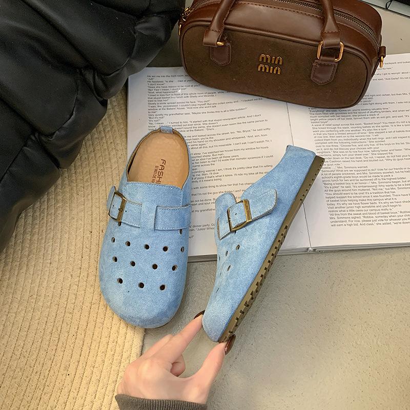 Thick-soled bag head and half slippers, women wear new hole shoes in summer, and a pair of cool slippers