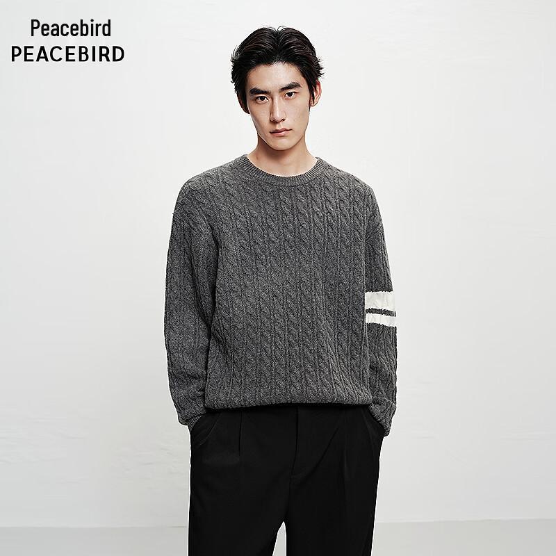 PEACEBIRD MEN Loose Fit Round Neck Pullover Sweater