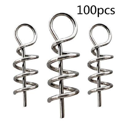 100Pcs Fishing Hook Stainless Steel Spring Fishing Tackle Fishing Lock Accessory
