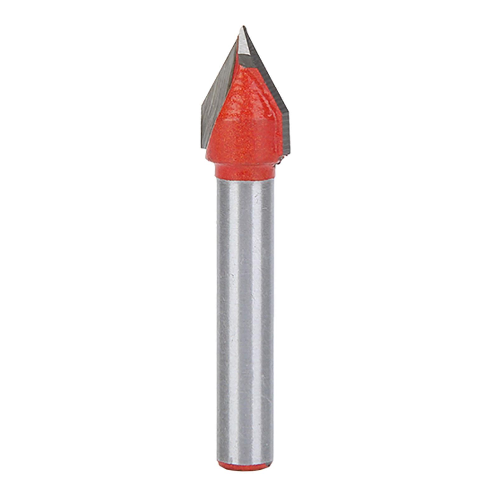

CNC 60 degrees Router Engraving Wood Working 3D V Groove Bit 6x10mm 1 4 Cutter Tool WD білий